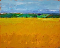 Georgie Dowling, Cotswold Barley Field, Original-Landschaftsgemälde