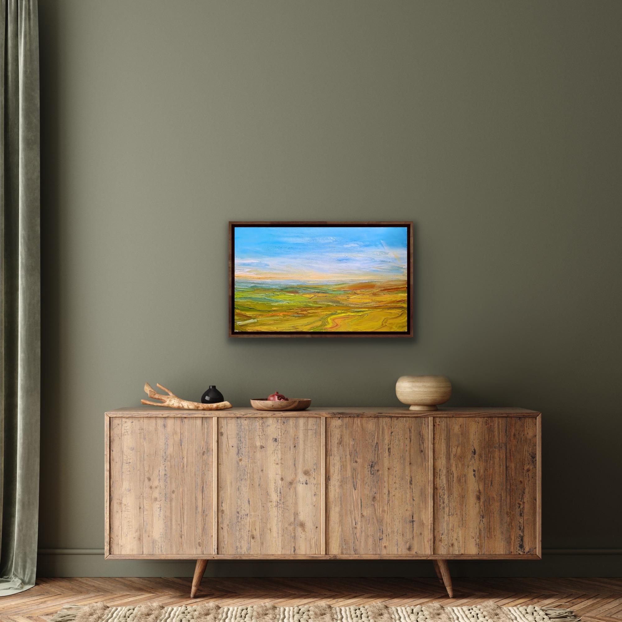 Georgie Dowling, Morning Through Dartmoor, peinture de paysage Panoramic en vente 1