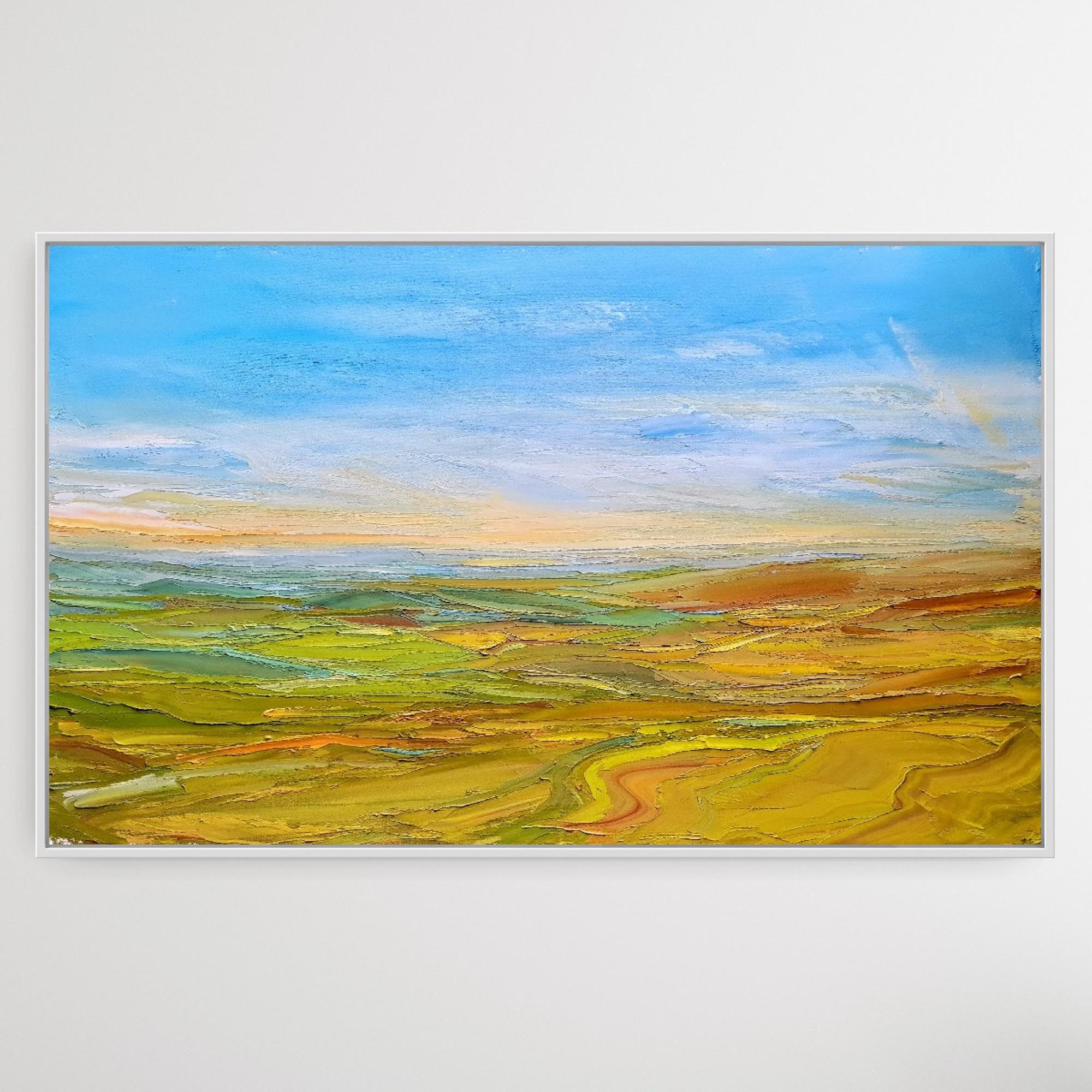Georgie Dowling, Morning Through Dartmoor, Panoramic Landscape Painting For Sale 2