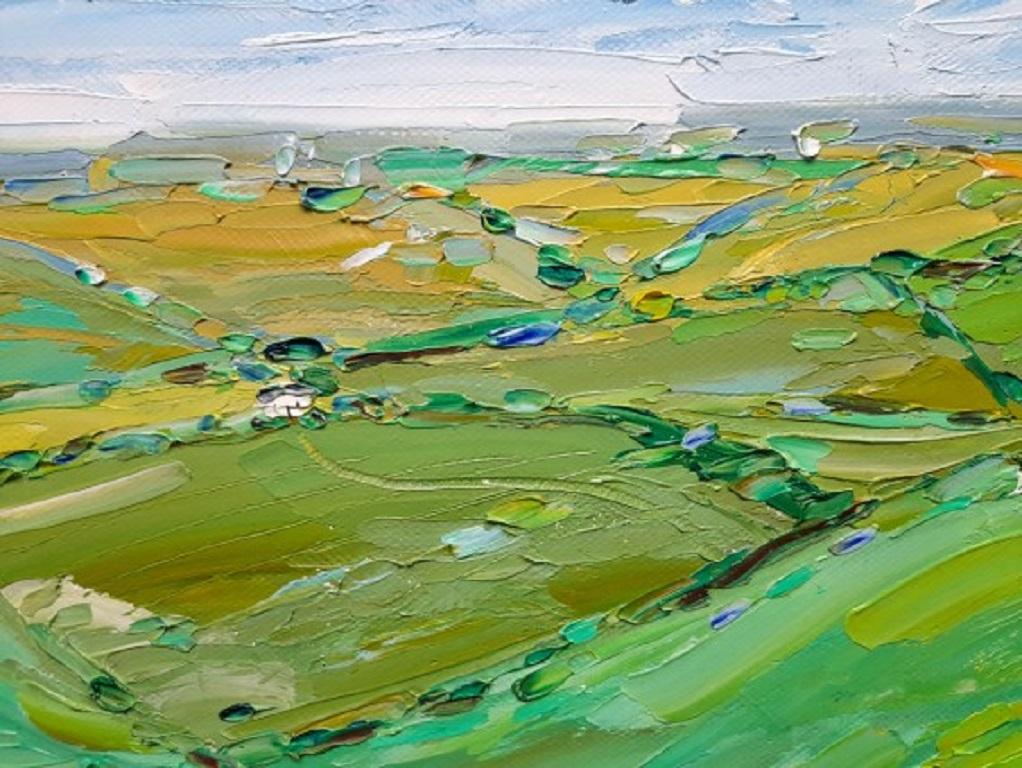 Georgie Dowling, Rolling hills near Banbury, Original landscape painting For Sale 1
