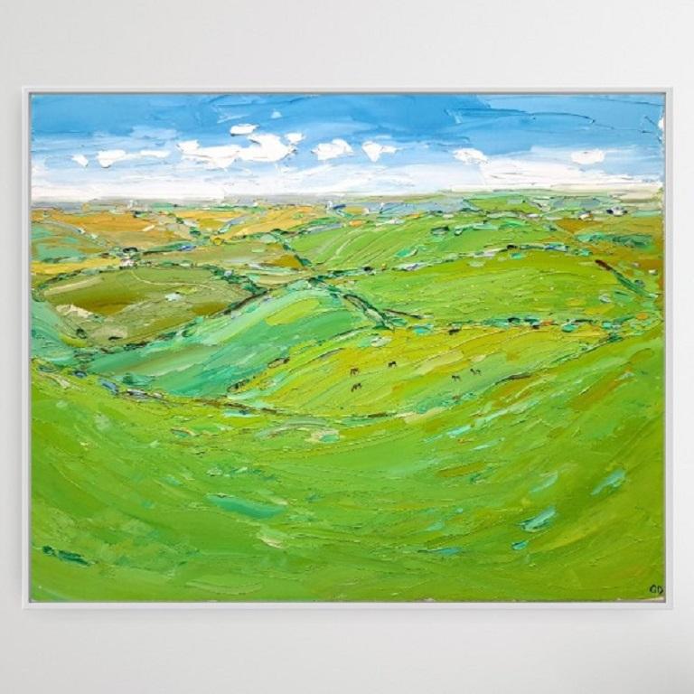 Georgie Dowling, Rolling hills near Banbury, Original landscape painting For Sale 2