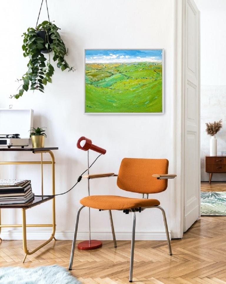 Georgie Dowling, Colinas ondulantes cerca de Banbury, Pintura original de paisaje en venta 7