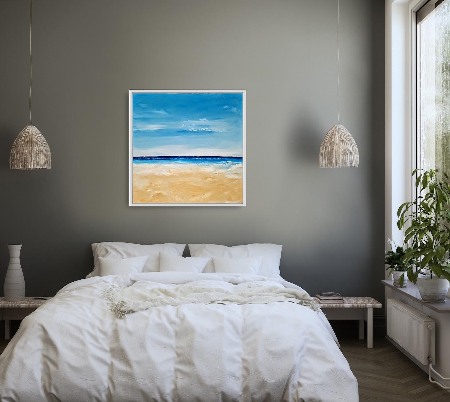 Georgie Dowling, Serenidad en la playa de Summerleaze, Pintura original del mar en venta 1