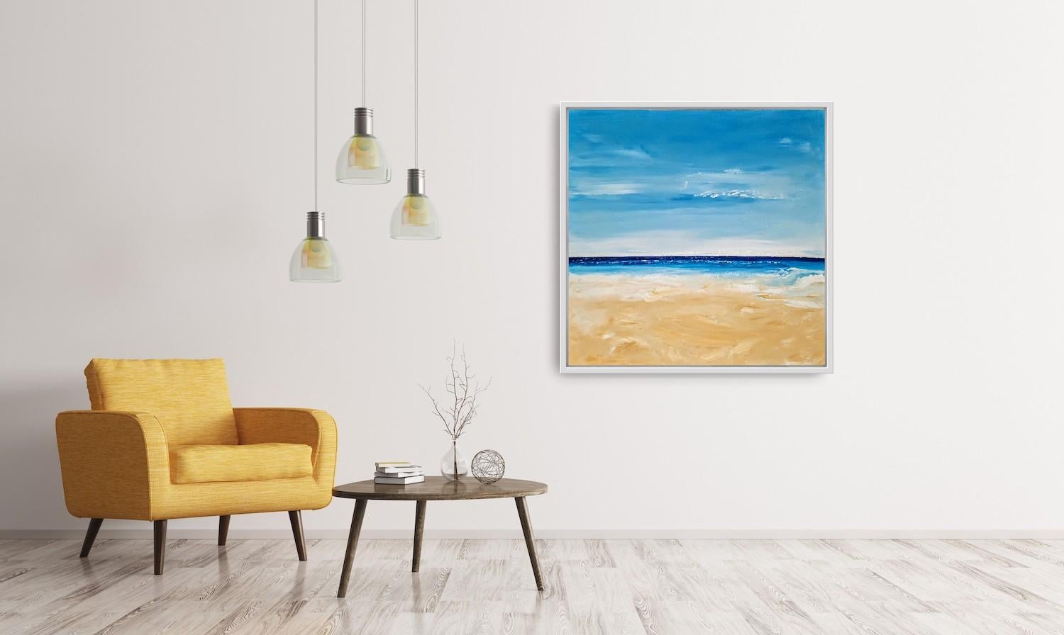 Georgie Dowling, Serenidad en la playa de Summerleaze, Pintura original del mar en venta 8