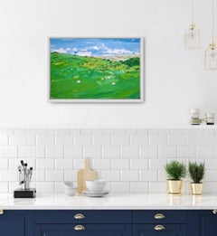 Georgie Dowling, Sheep Making Their Way, Original abstract painting.
