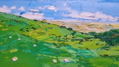 Georgie Dowling, Sheep Making Their Way, Original abstract painting.