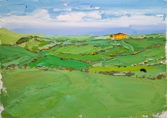 Georgie Dowling, Through the Cow Field to the Pub, Original landscape painting