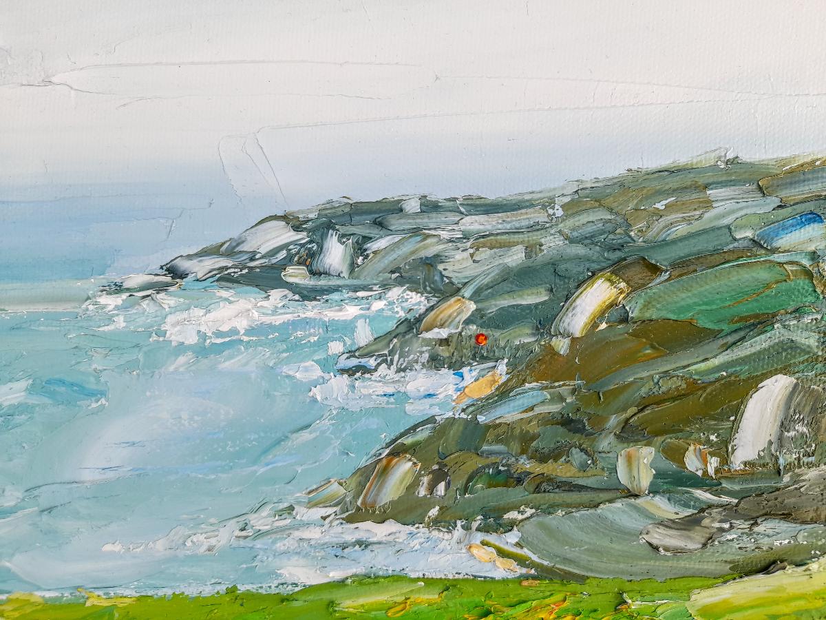 Memories of Cornwall - Blue Landscape Painting by Georgie Dowling