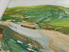 Over the estuary, Gwbert, Original Landscape Painting, Oil on Board