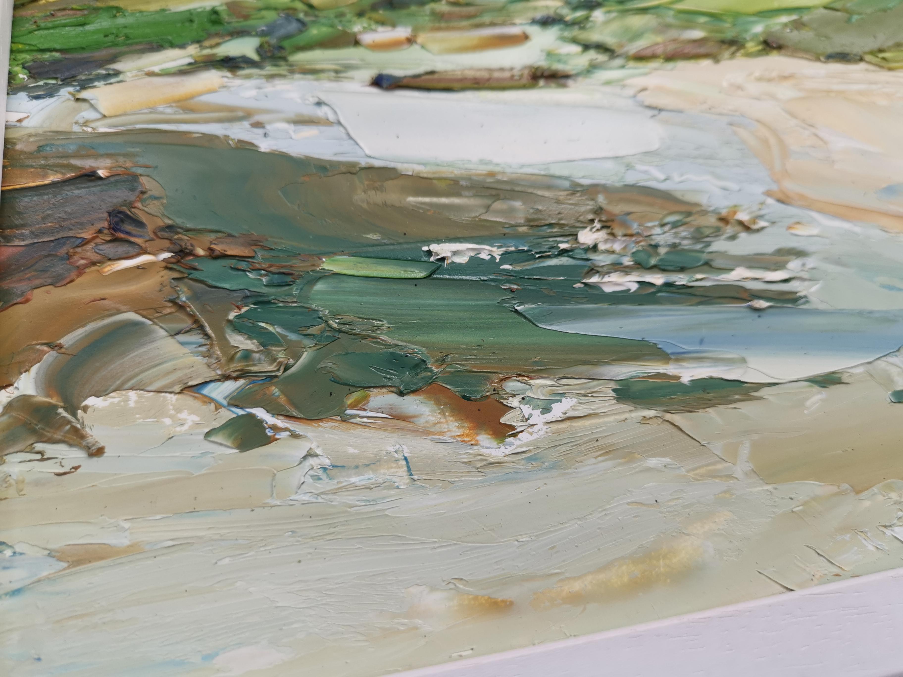 Sopra l'estuario, Gwbert, Pittura originale di paesaggio, Olio su tavola in vendita 2