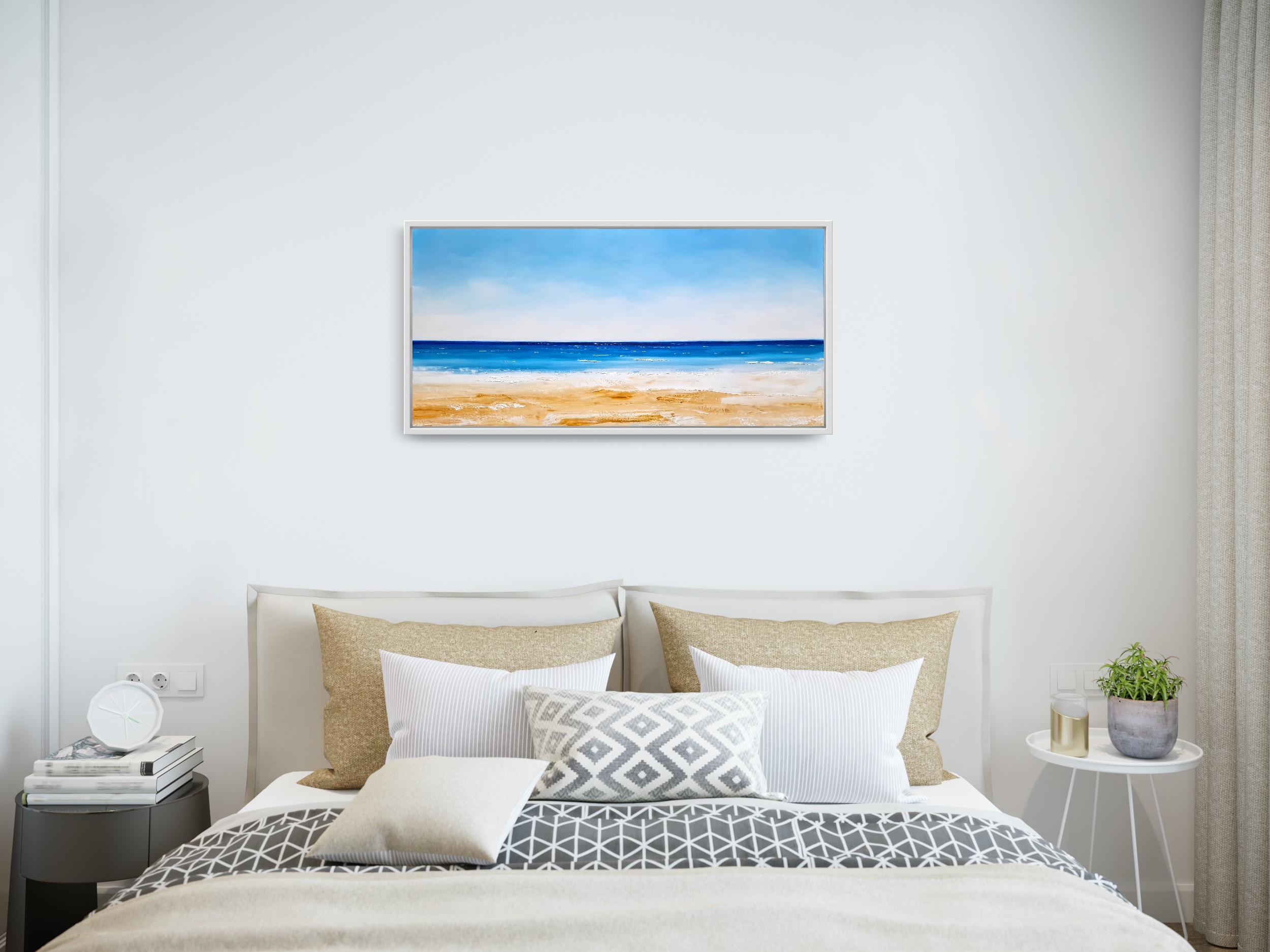 Refreshing Days at the Beach, seascape art, original art, affordable art - Painting by Georgie Dowling