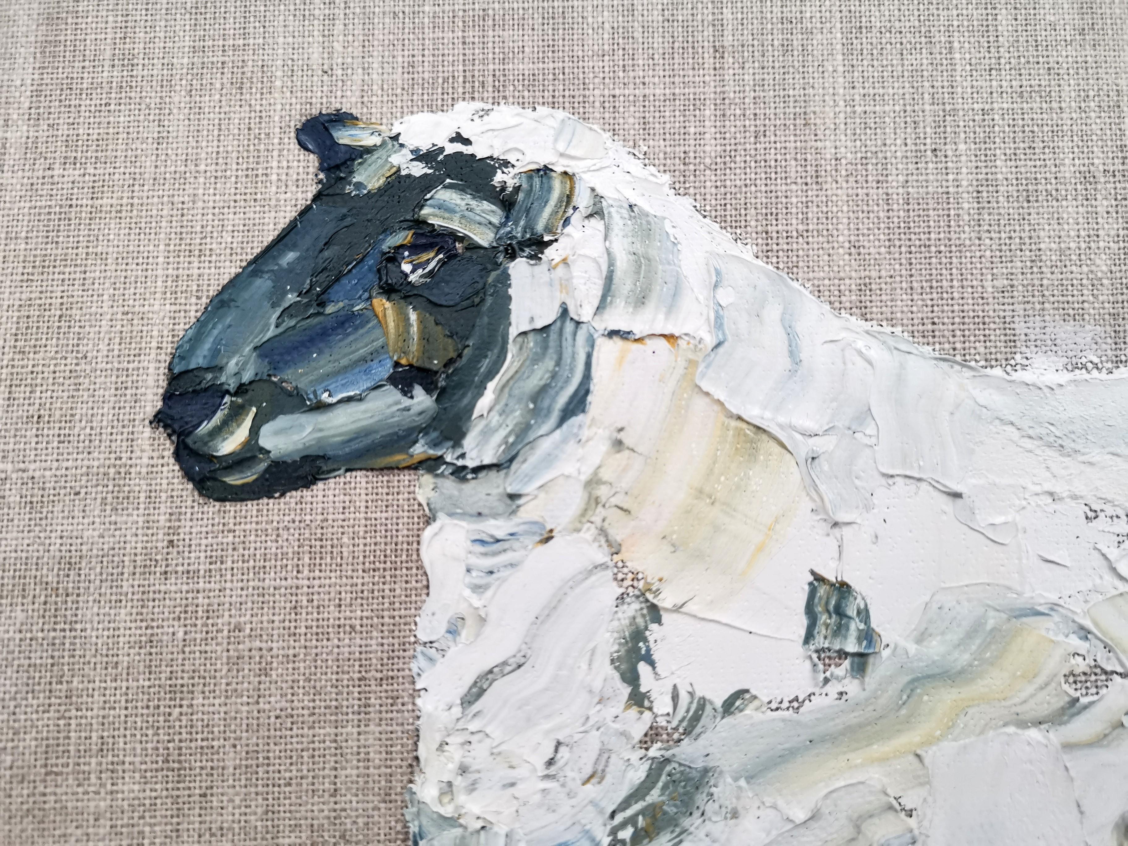 Pecora III, Dipinti di animali, Arte contemporanea, Pennellate ad impasto in vendita 1