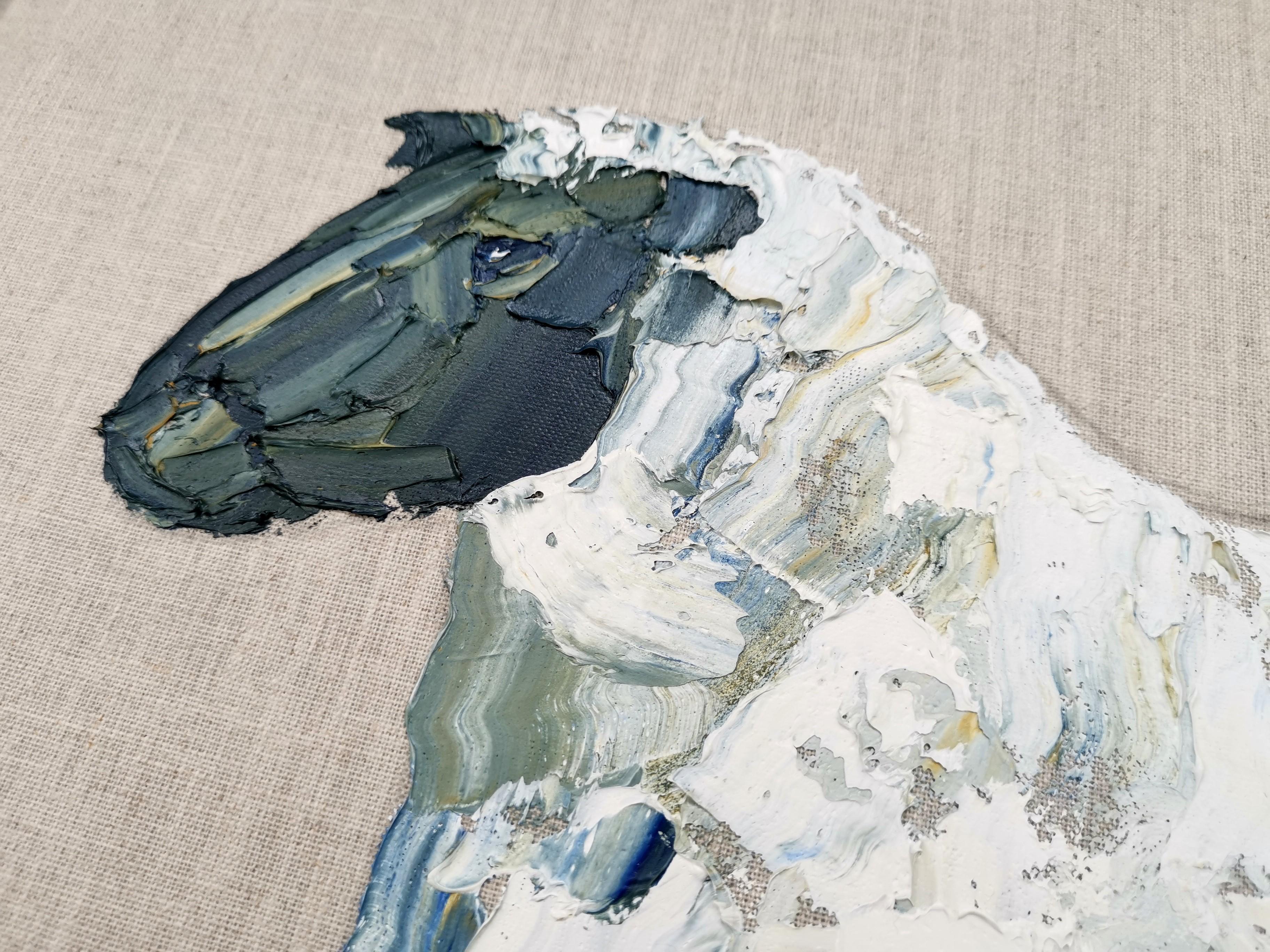 Oveja IV, Pintura original, Arte animal, Contemporáneo, Pincelada de Impasto, Granja en venta 7