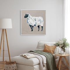 Schaf IV, Originalgemälde, Tierkunst, Contemporary, Impasto-Pinselstrich, Bauernhof