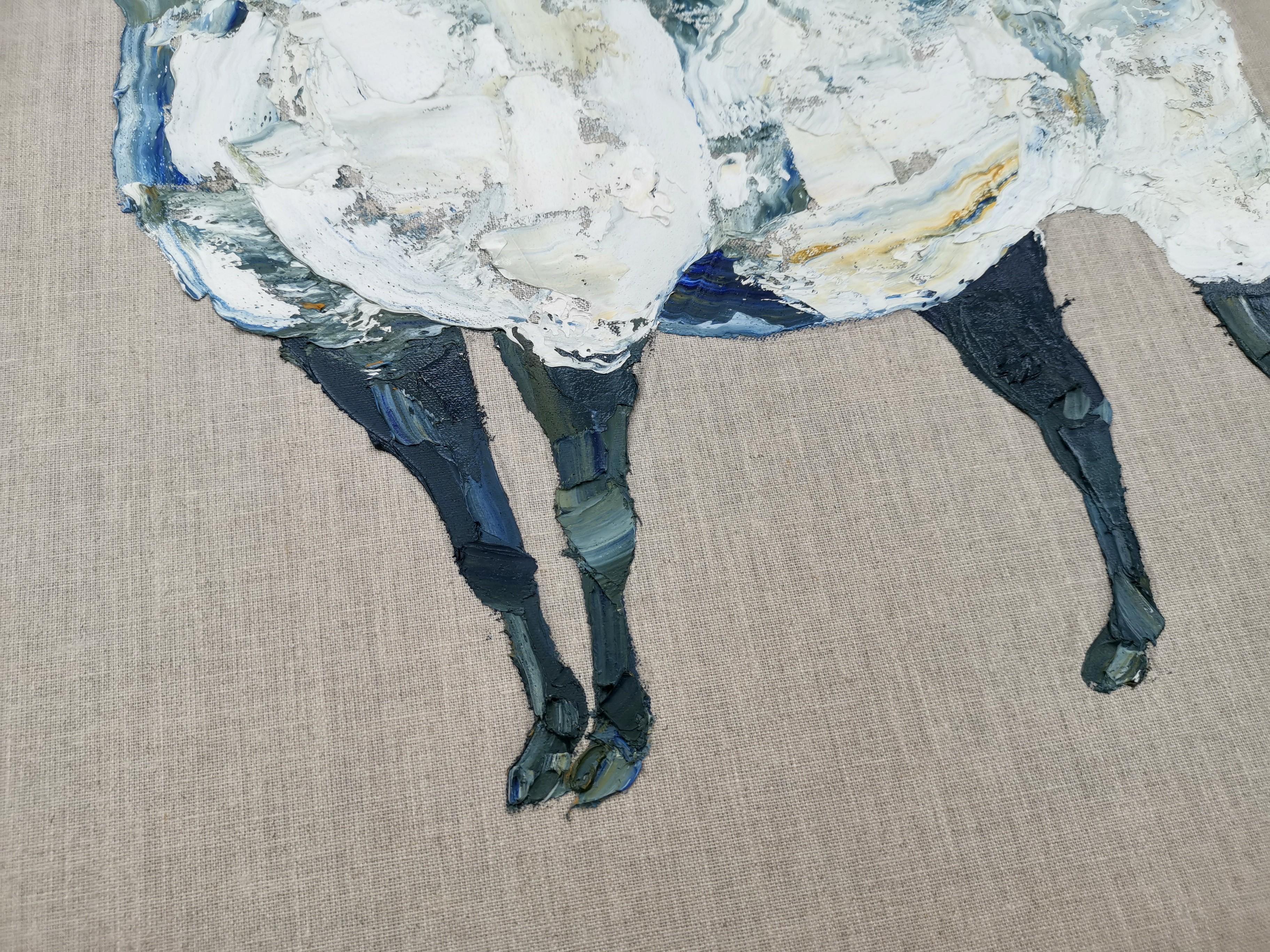 Oveja IV, Pintura original, Arte animal, Contemporáneo, Pincelada de Impasto, Granja en venta 1
