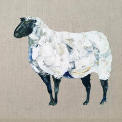 Pecora IV, Quadro originale, Arte animale, Contemporaneo, Pennellata ad impasto, Fattoria