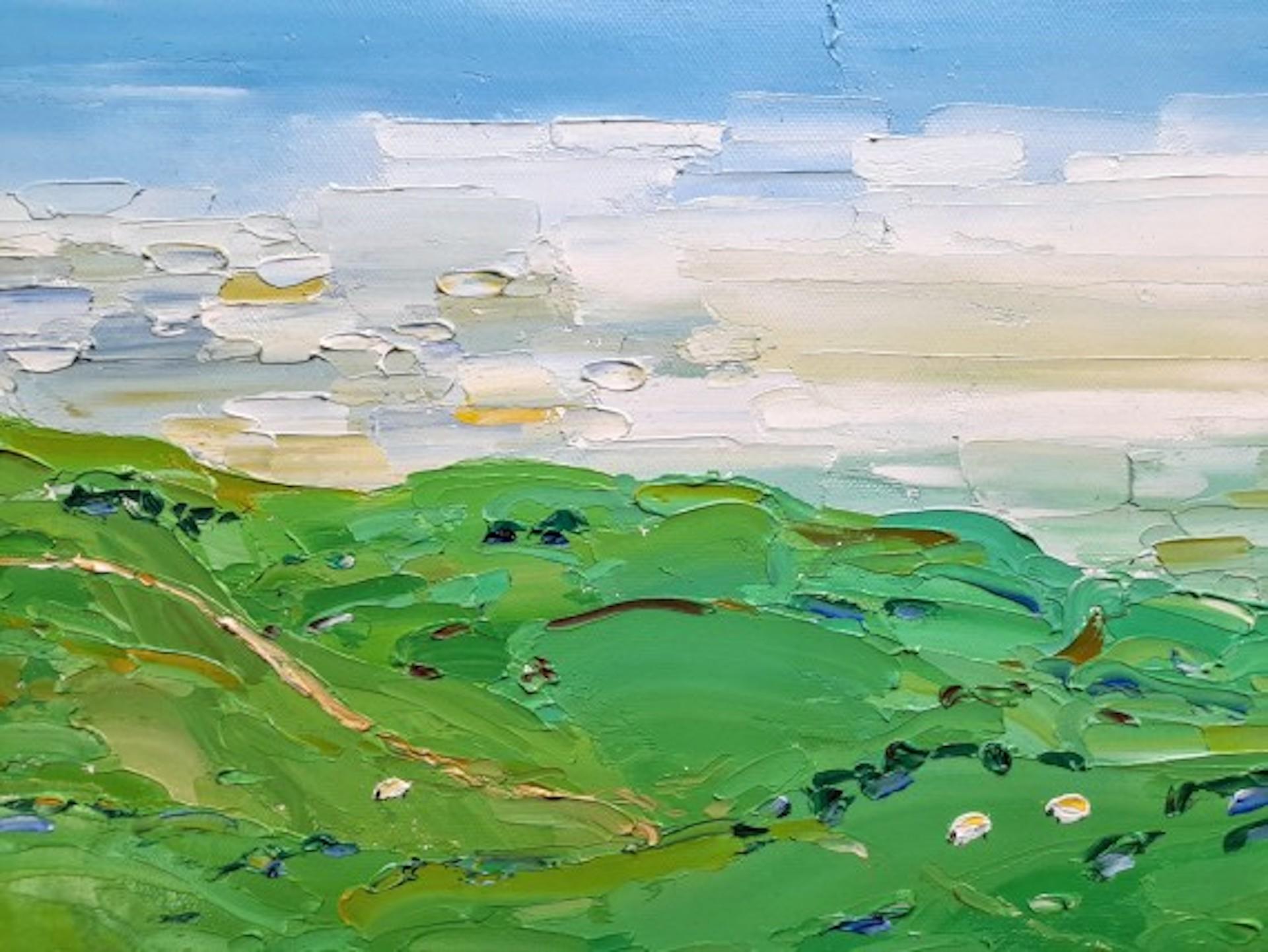 Sheep on Cleeve Hill by Georgie Dowling [2021]
original

Oil paint on canvas

Image size: H:30 cm x W:48 cm

Complete Size of Unframed Work: H:30 cm x W:48 cm x D:2cm

Sold Unframed

Please note that insitu images are purely an indication of how a