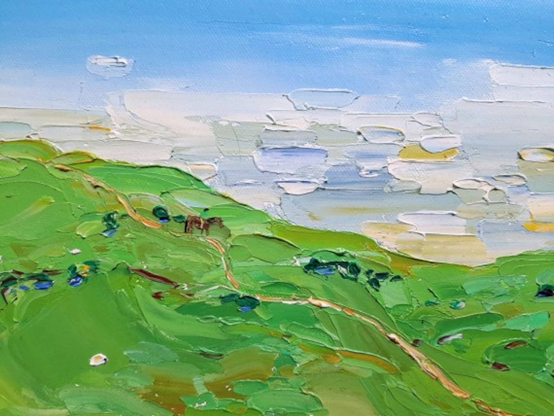 Sheep On Cleeve Hill, Georgie Dowling, Original Landscape Painting, Sheep Art For Sale 1