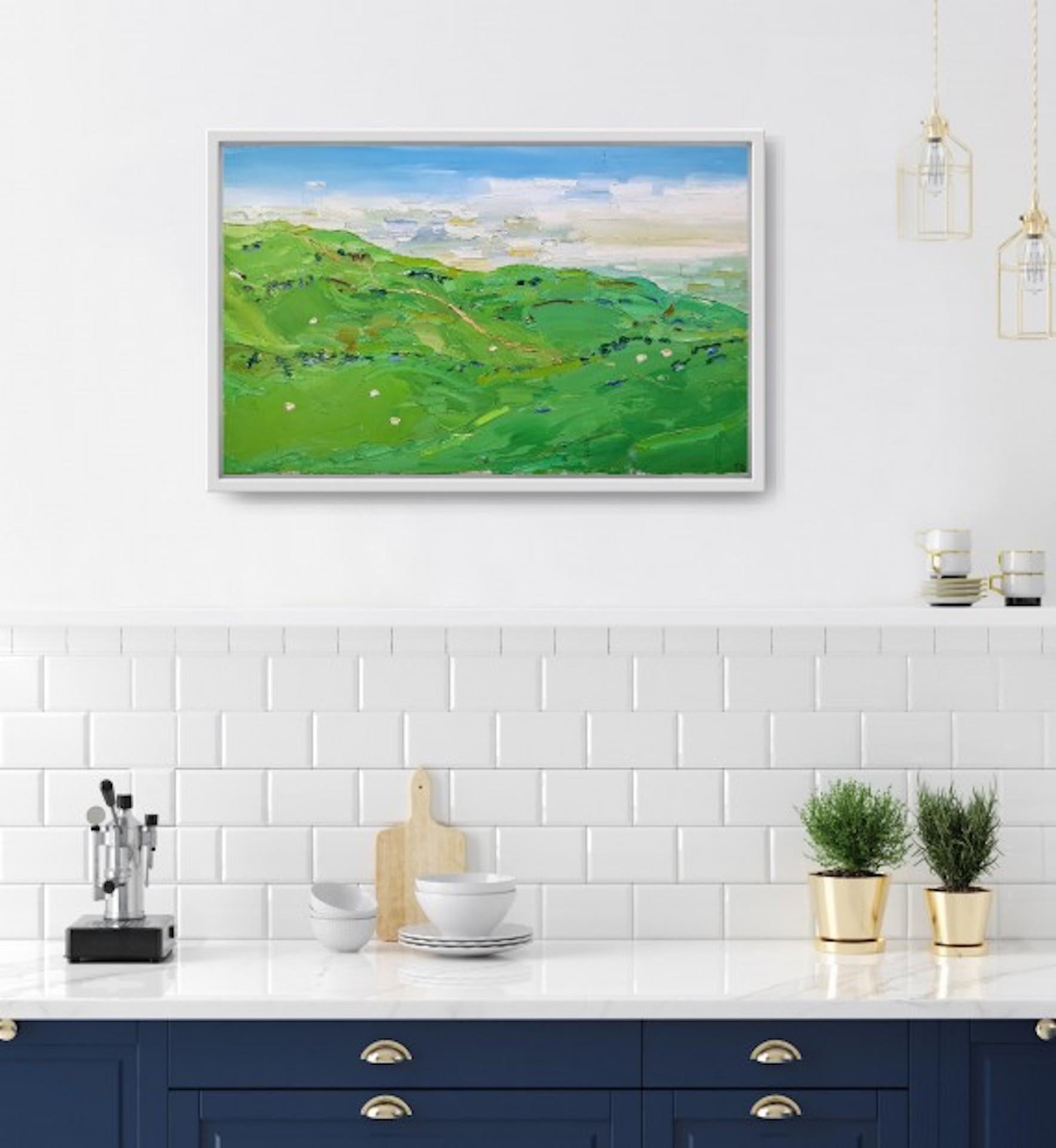 Sheep On Cleeve Hill, Georgie Dowling, Original Landscape Painting, Sheep Art For Sale 4