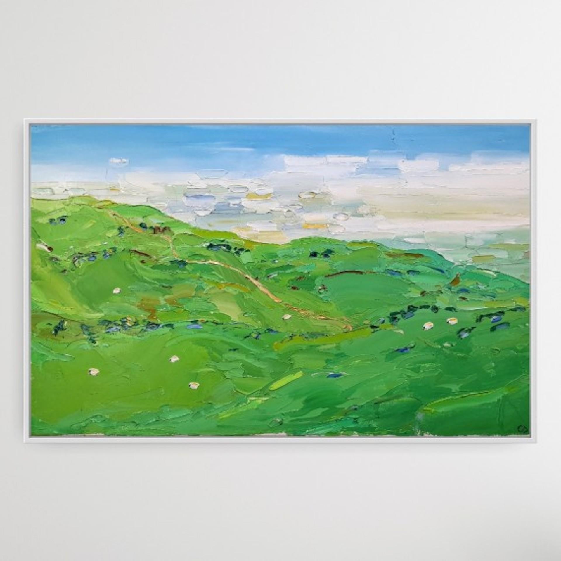 Sheep On Cleeve Hill, Georgie Dowling, Original Landscape Painting, Sheep Art For Sale 5