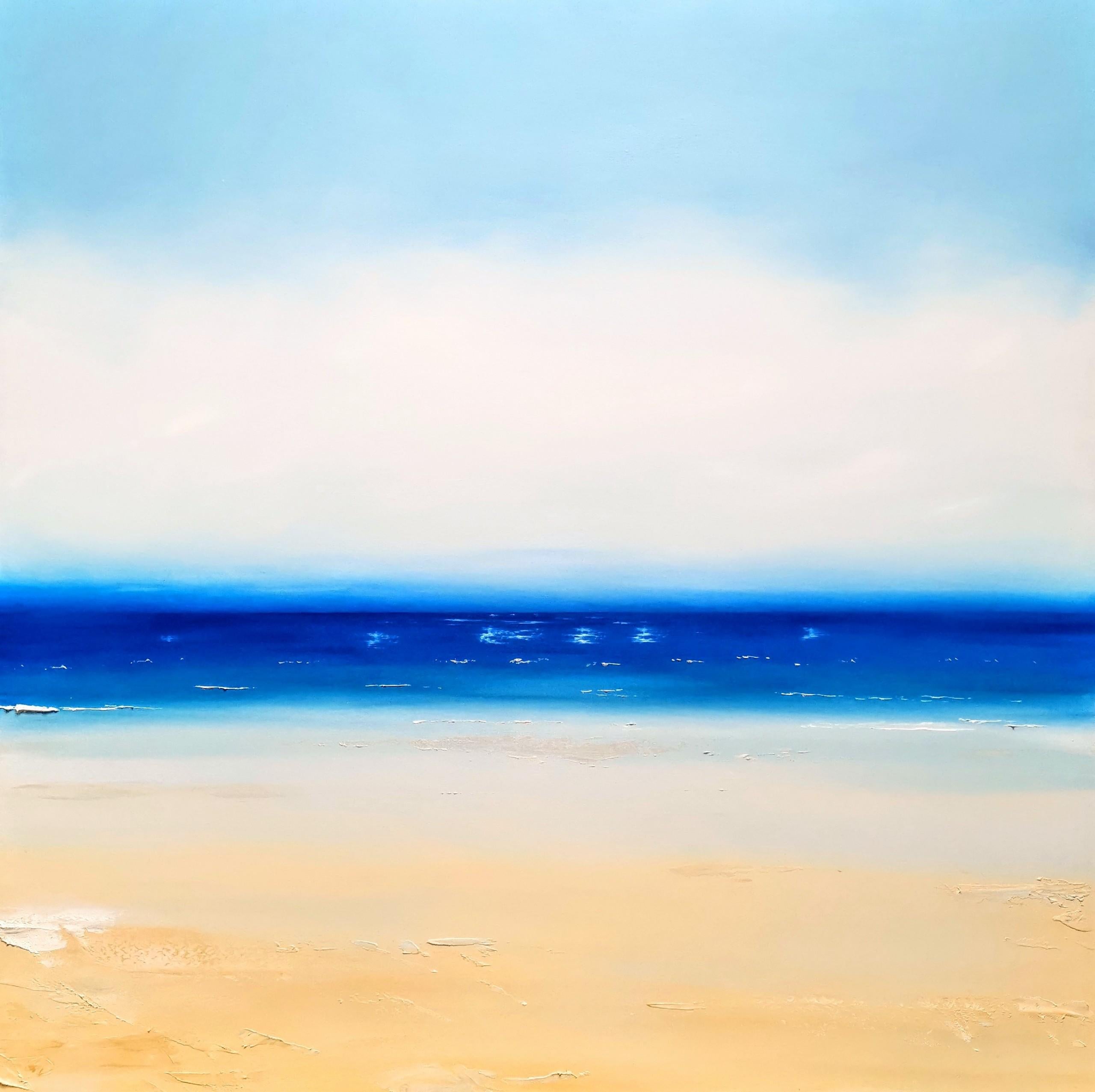 Georgie Dowling Landscape Painting - Shimmering Shores, coastal art, seascape art, seascape art, British art