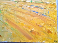 View from the train, original landscape, abstract art, affordable art