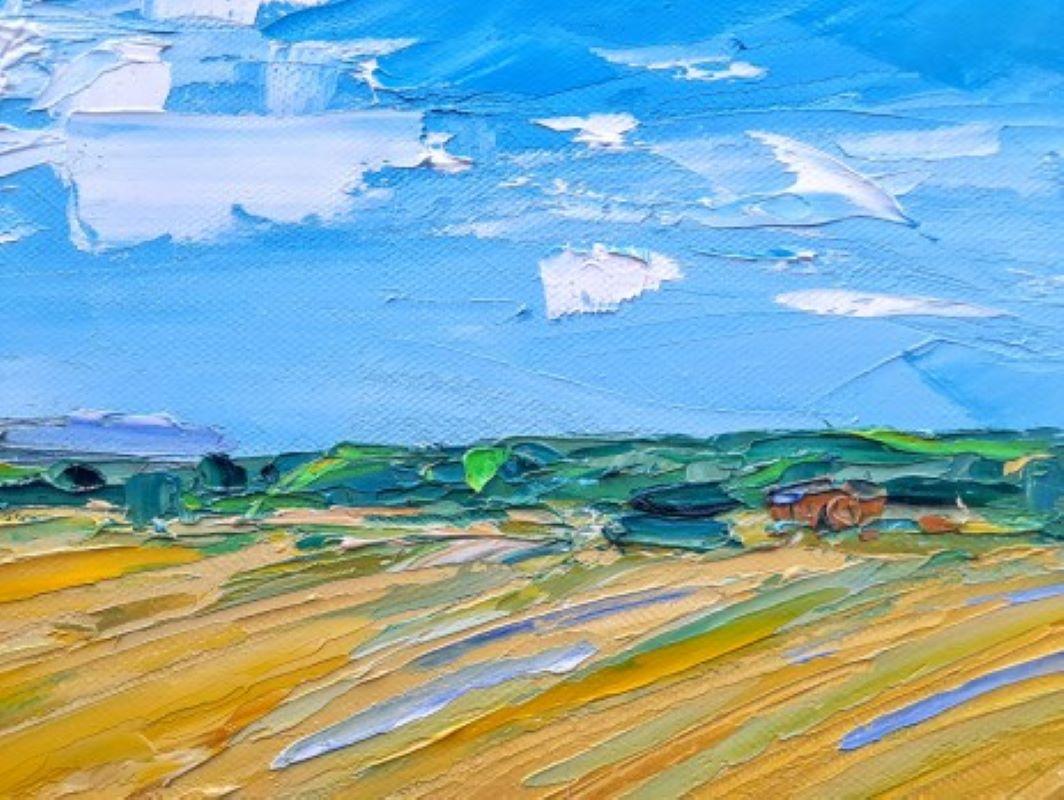 Vista desde el tren, paisaje original, arte abstracto, arte asequible - Painting Abstracto de Georgie Dowling