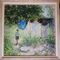 "" Coussins suspendus avec une mère ""  Child, Mère , Livraison gratuite cm.120 x 120