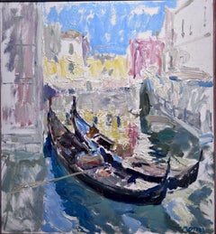 " Due Gondole " Venezia Olio su tela cm. 55 x 60 1999