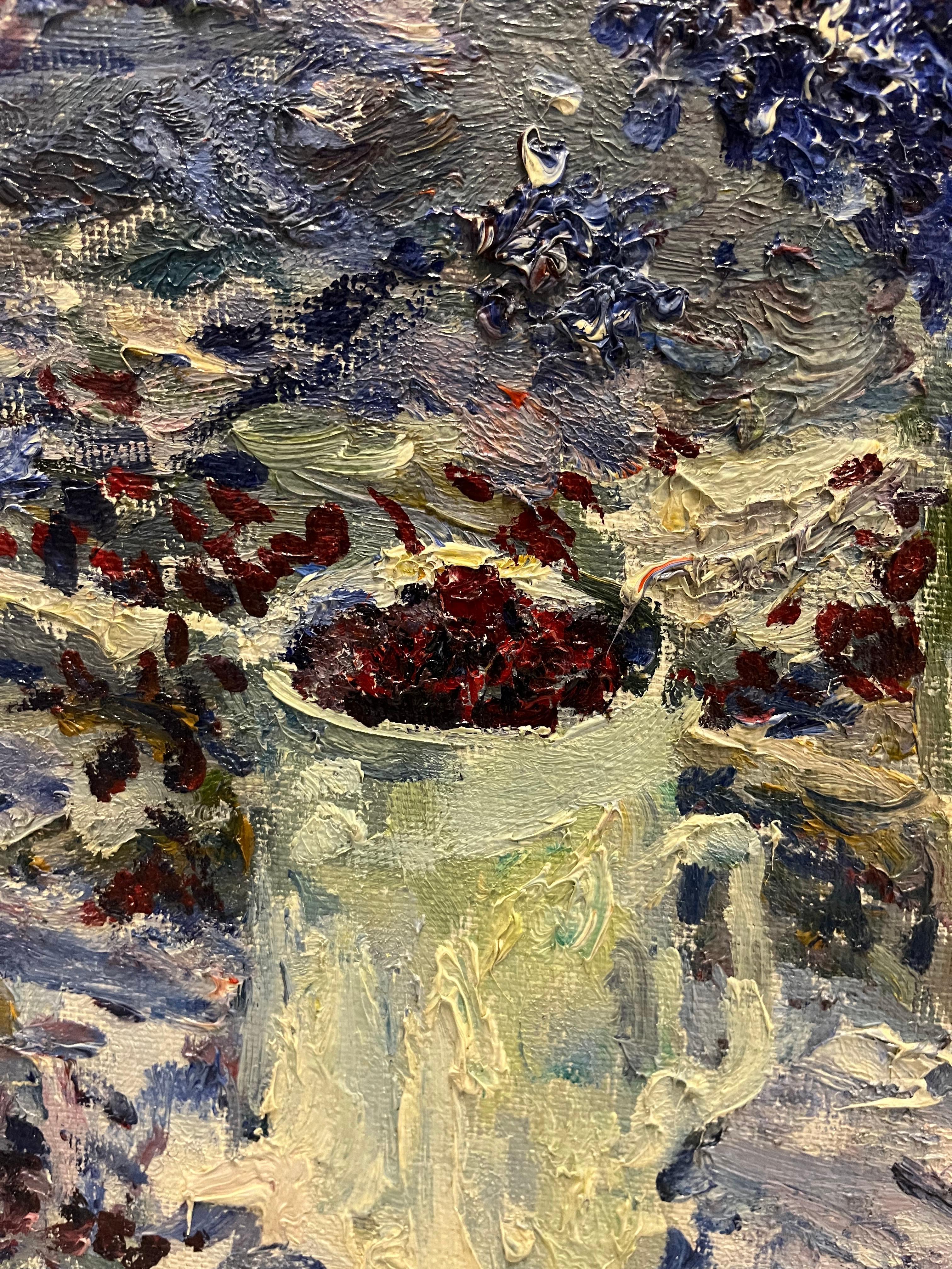 „ Fiori e Bacche rosse“ cm. 60 x 72   1991   olio  – Painting von Georgij Moroz