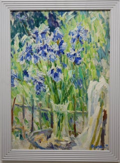 " Purple Iris"    Oil  cm. 49 x 69  Purple, Green