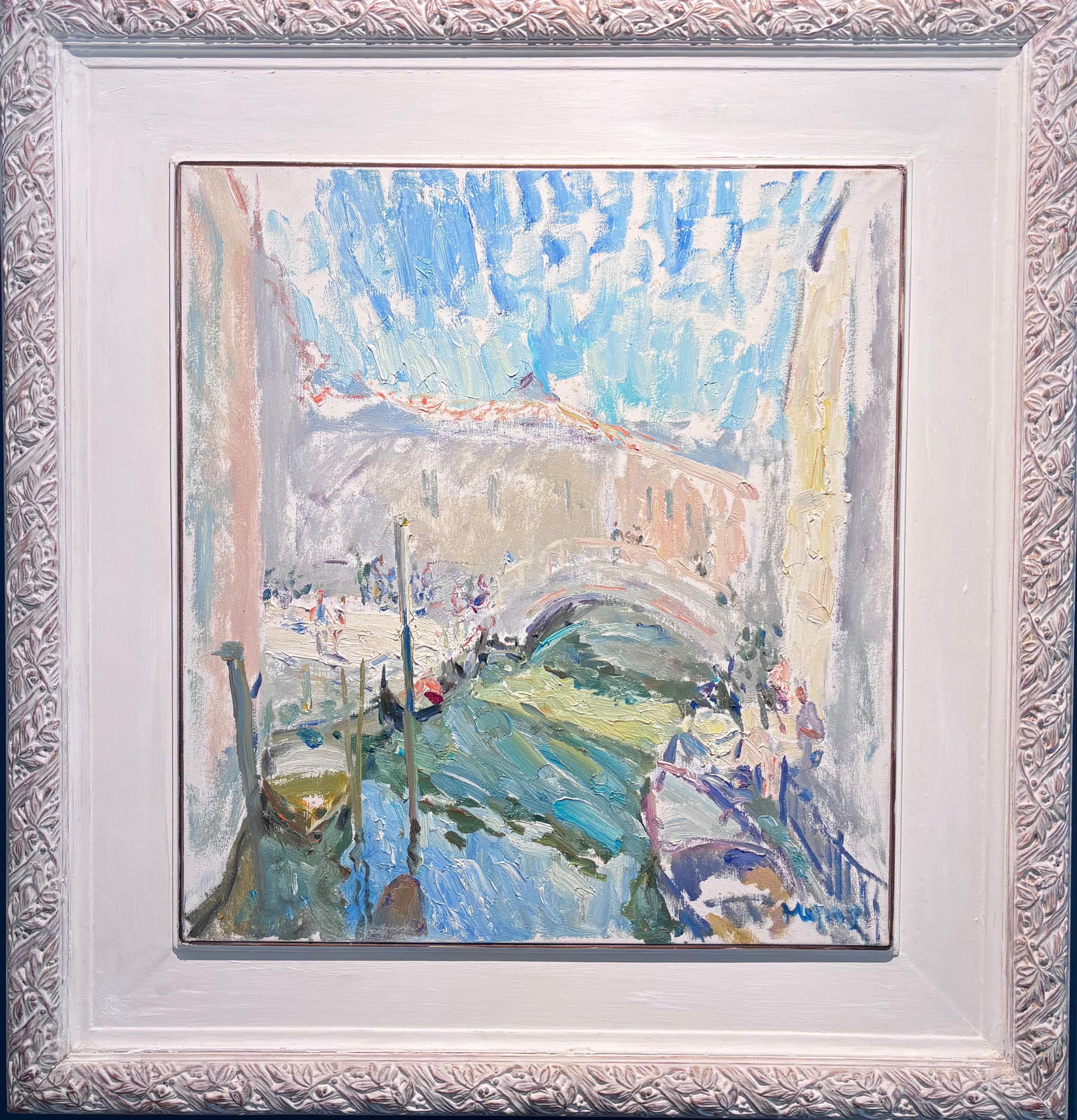 Georgij Moroz Figurative Painting - " vicino al ponte di Rialto " Venezia cm. 55 x 60 1999