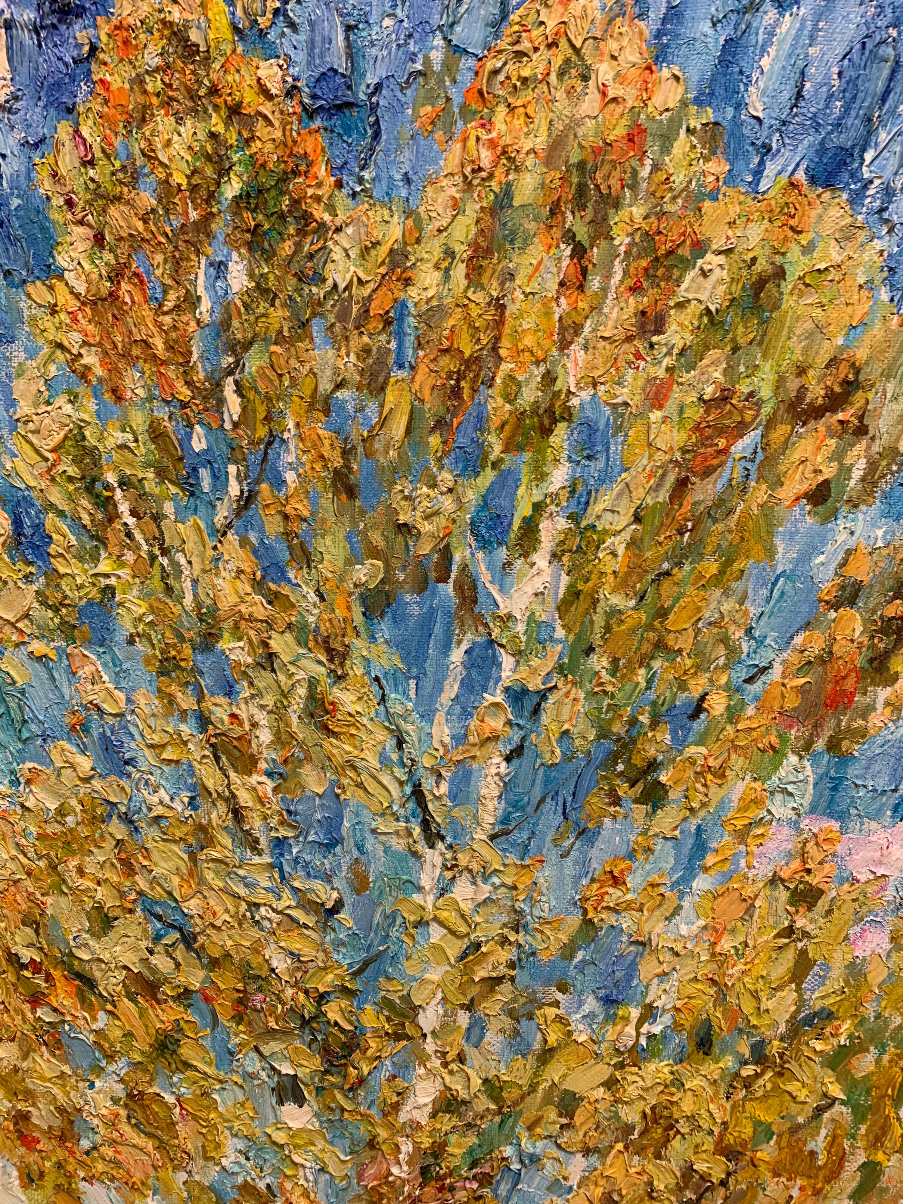 « oiseaux d'automne », huile cm. 99 x 87, livraison gratuite - Impressionnisme Painting par Georgij Moroz