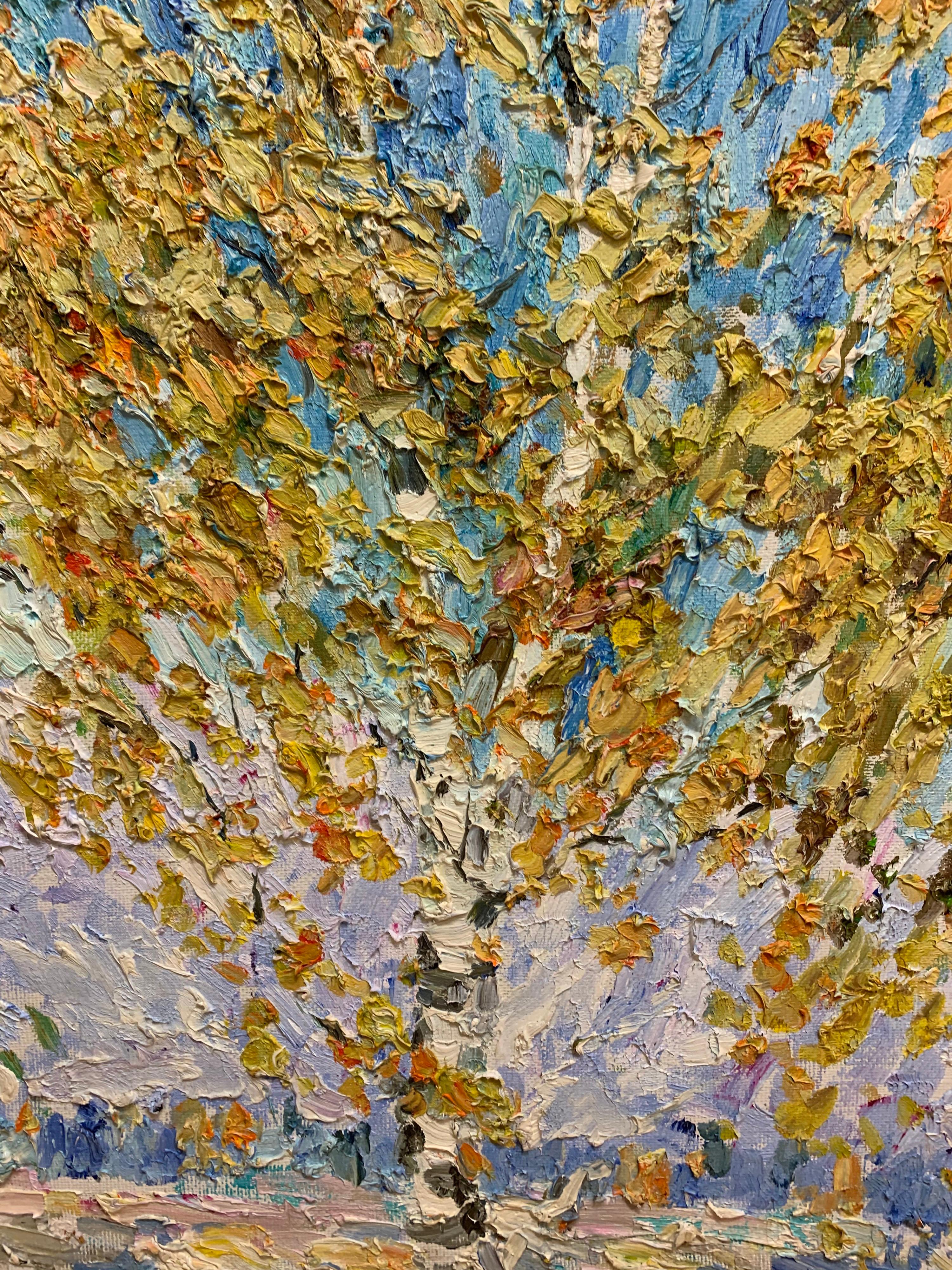 « oiseaux d'automne », huile cm. 99 x 87, livraison gratuite en vente 1