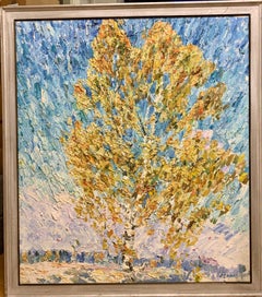 "autumn birches" Oil cm. 99 x 87 free shipping