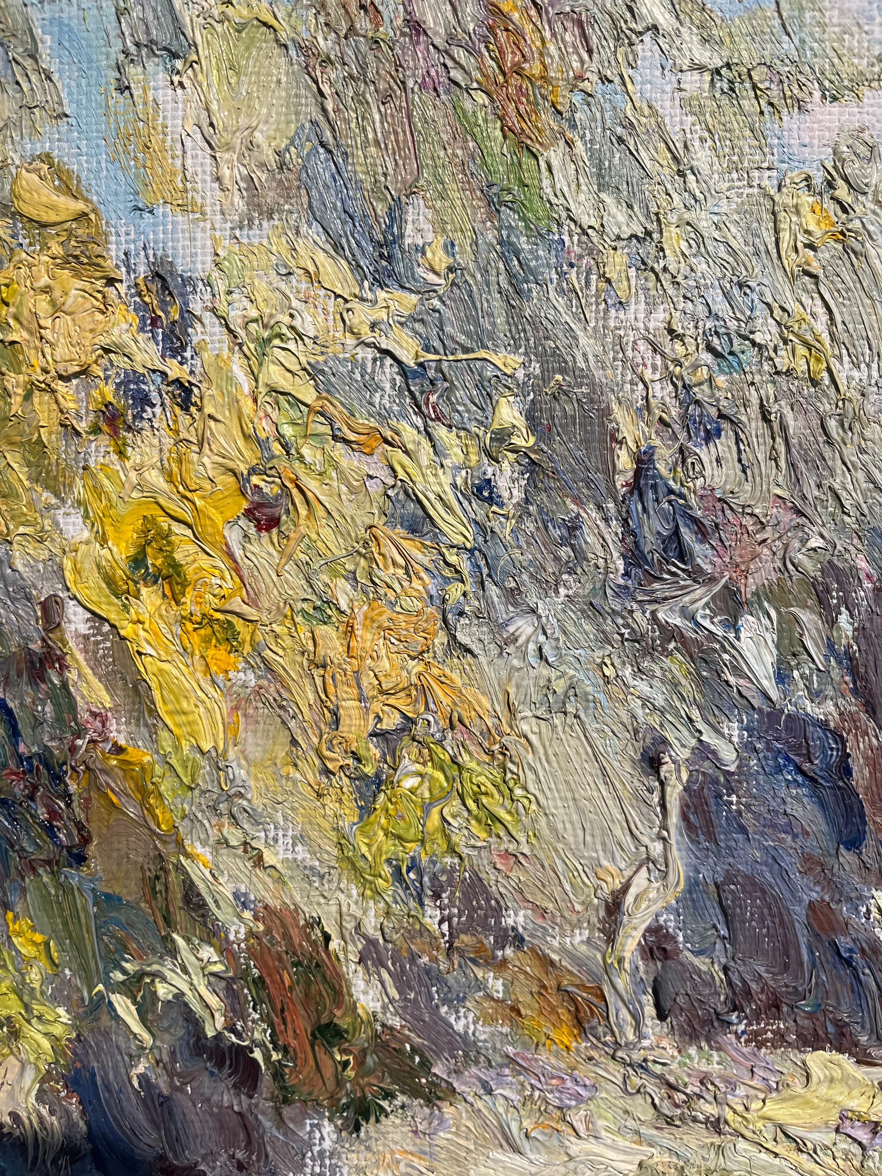 « Autunno d'oro » Olio cm. 79 x70  1997 en vente 1
