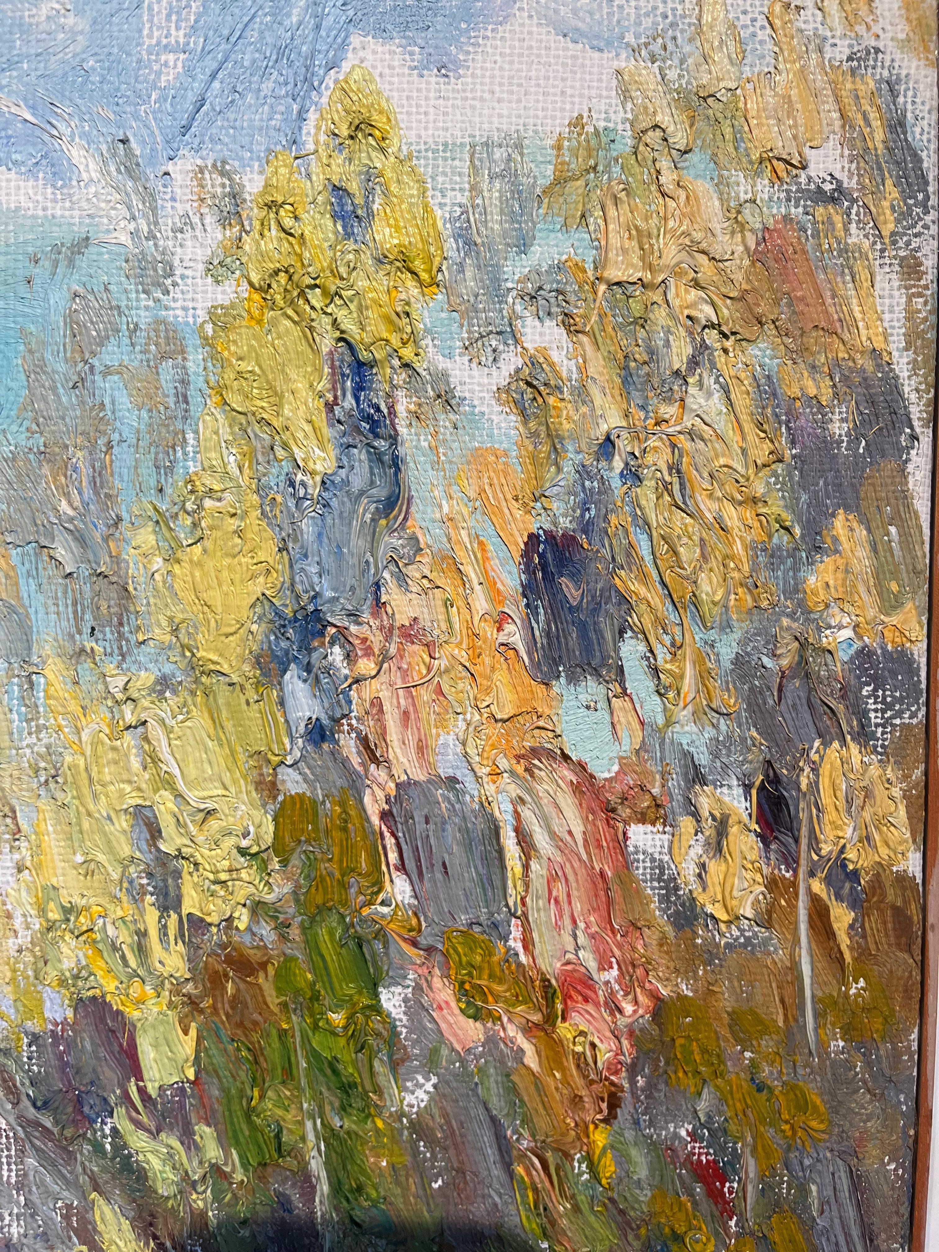« Autunno d'oro » Olio cm. 79 x70  1997 en vente 2