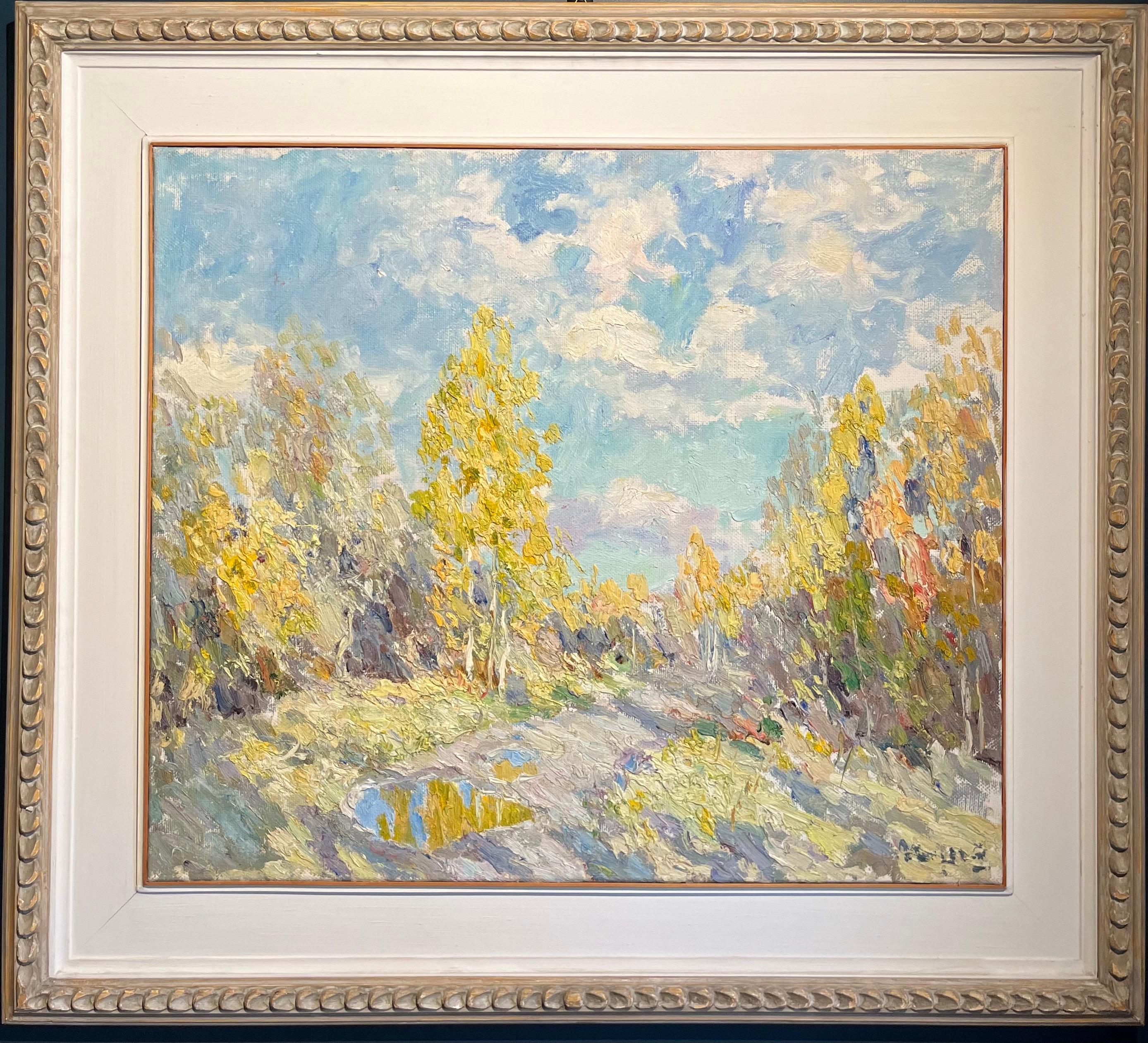 Landscape Painting Georgij Moroz - « Autunno d'oro » Olio cm. 79 x70  1997