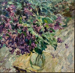 "Bluebell" Oil cm- 53 x 52  Oil  Flowers, Violet