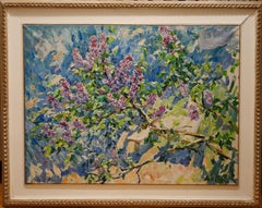 "Branch of lilac" Spring, Flowers, Violet, Pink cm. 91 x 122