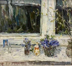 "Early spring, Window" Oil cm. 82 x 75 Oil