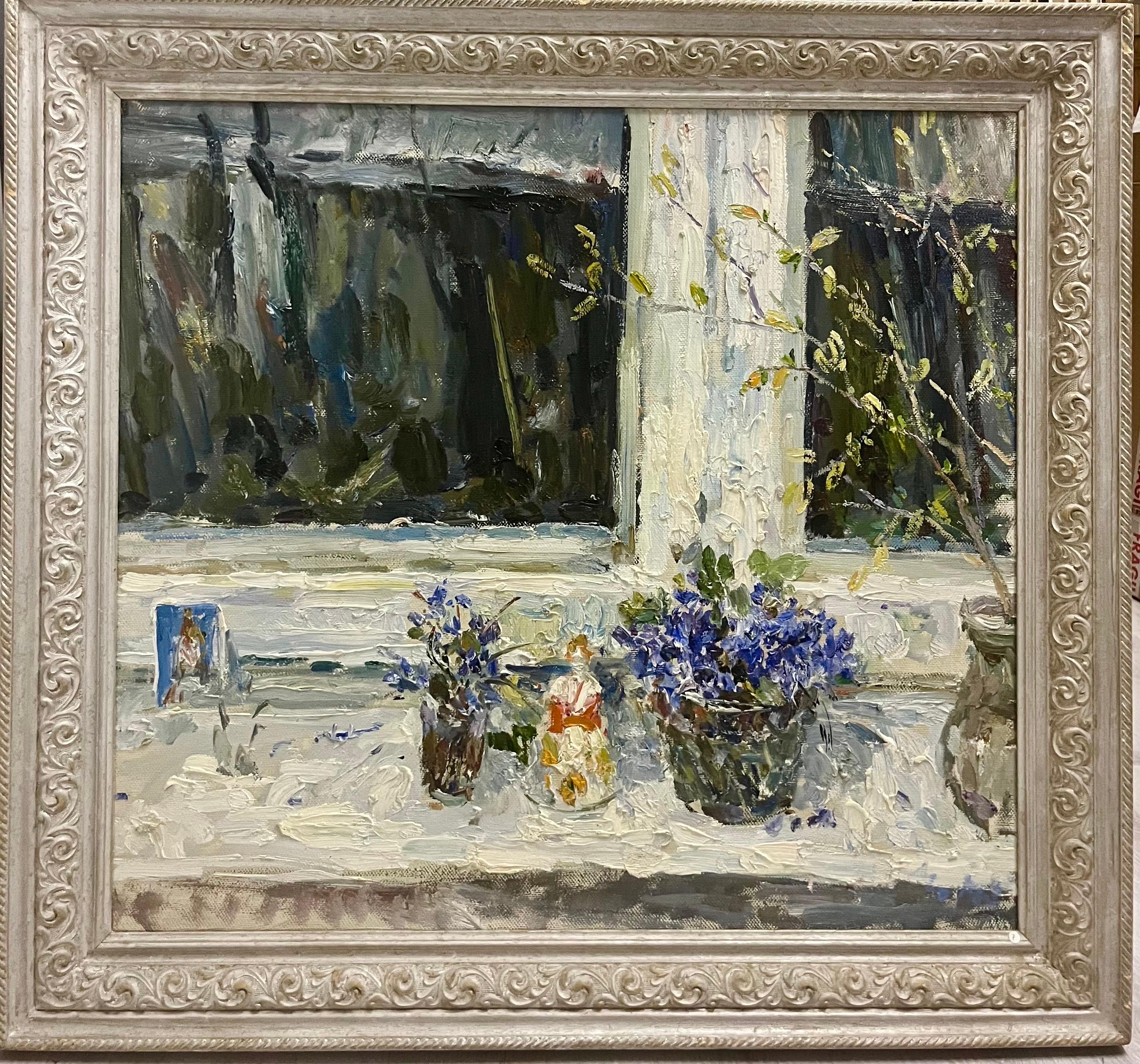Still-Life Painting di Georgij Moroz - "Inizio primavera, finestra" Olio cm. 82 x 75 Olio