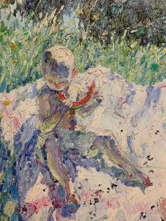 "Egorka e il cocomero, estate" Olio cm.105 x 96 1995