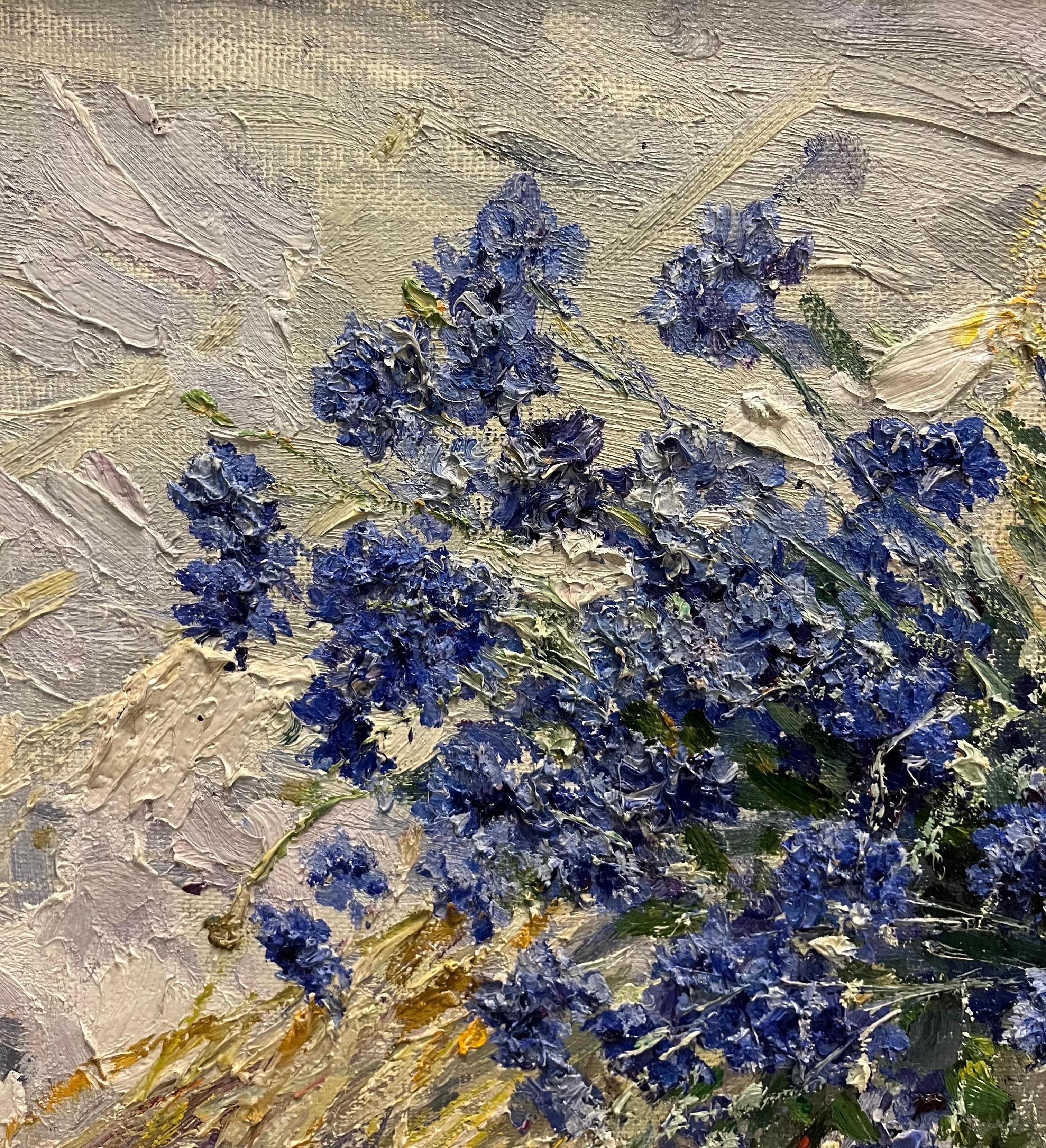 „Fiordalisi“ Olio su tela cm. 86 x 77 im Angebot 2