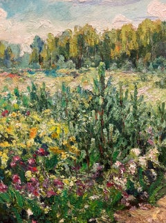 "Flowery meadow"   Garden, Flowers Oil cm. 81 x 71