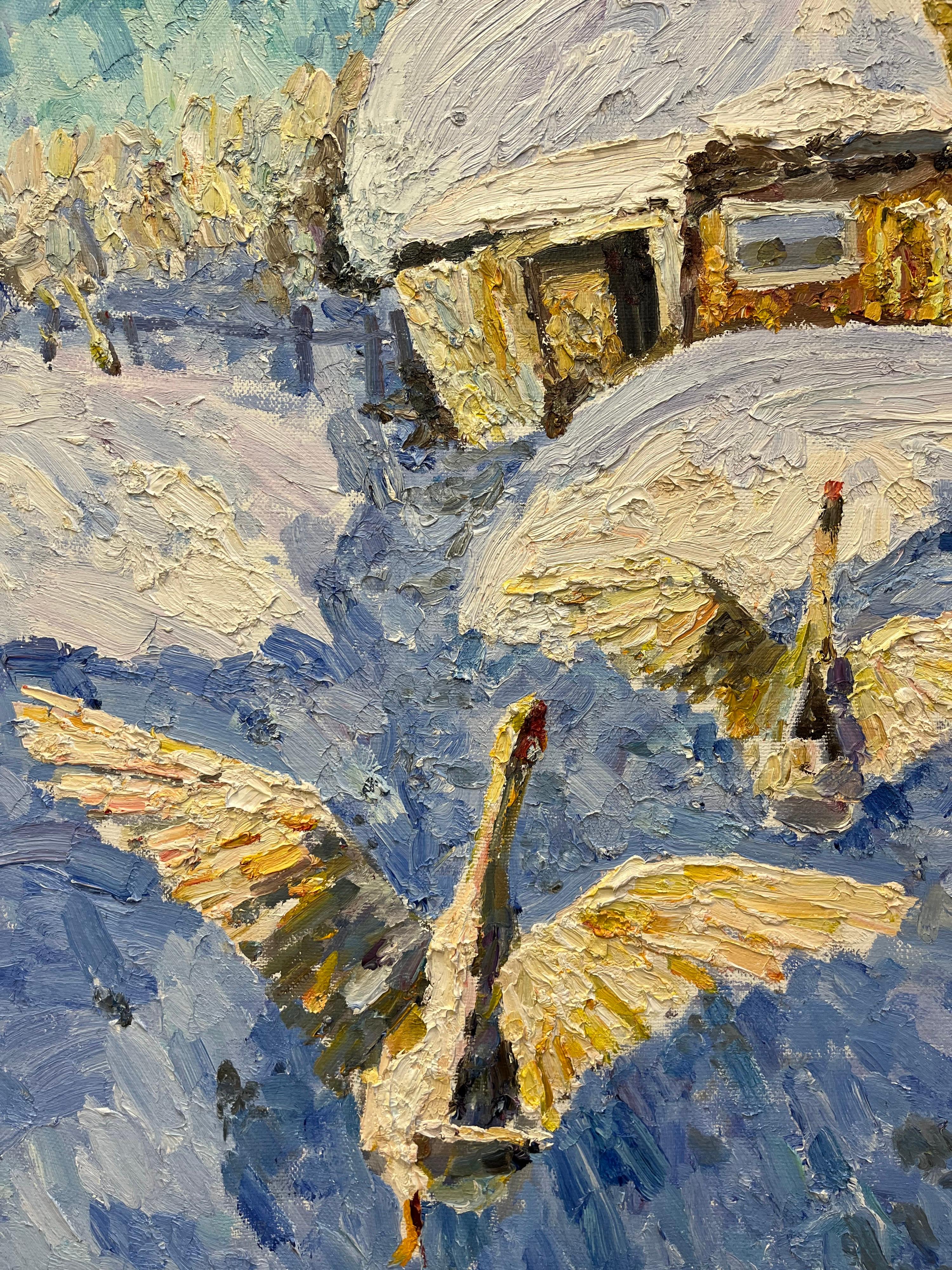 « Israël dans la neige », huile cm. 100 x 80  - Painting de Georgij Moroz