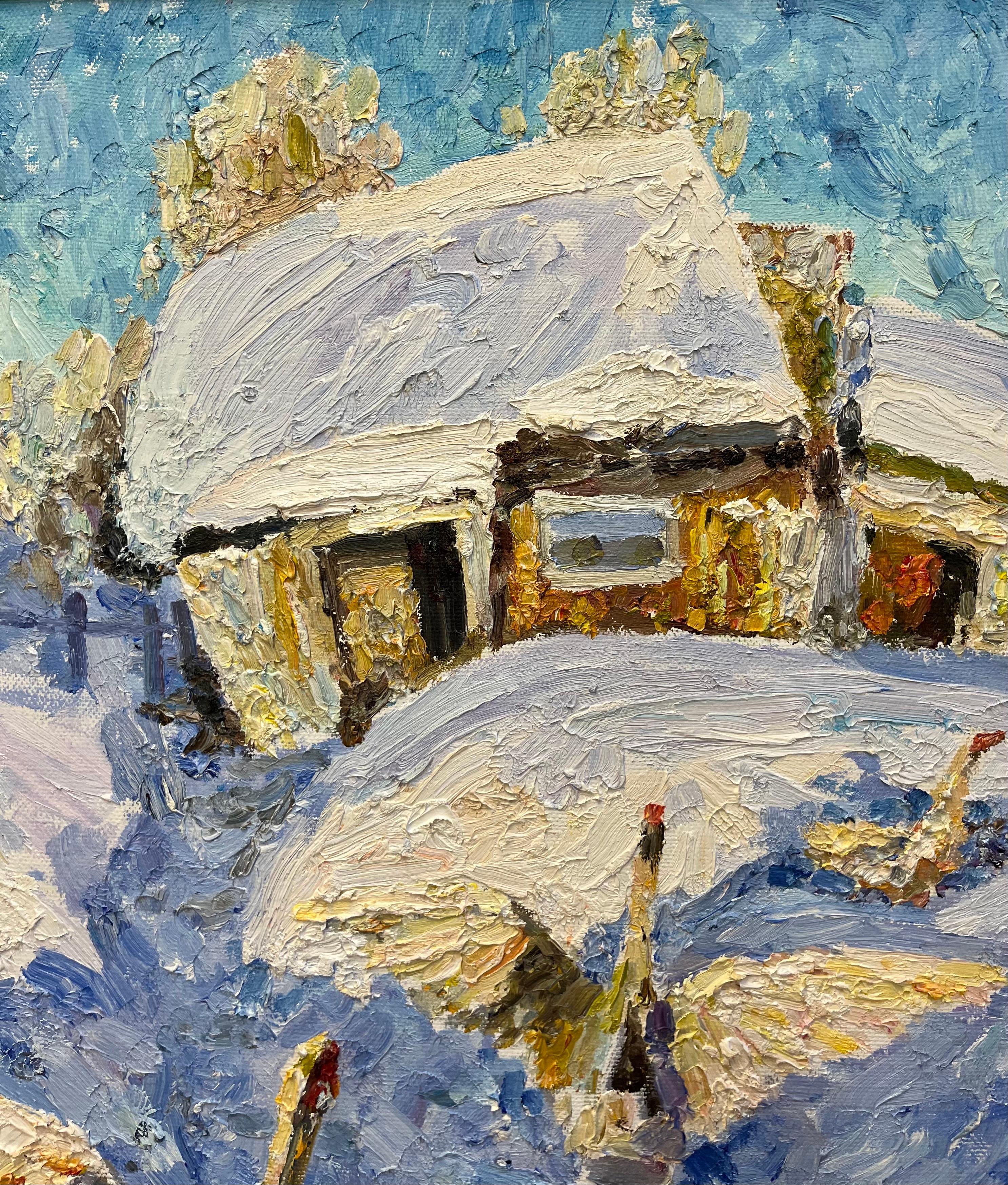 « Israël dans la neige », huile cm. 100 x 80  - Impressionnisme Painting par Georgij Moroz