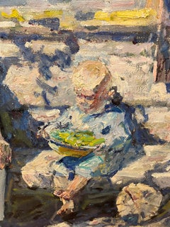 "Grandfather and grandson" Oil cm.140 x 122 , 1996