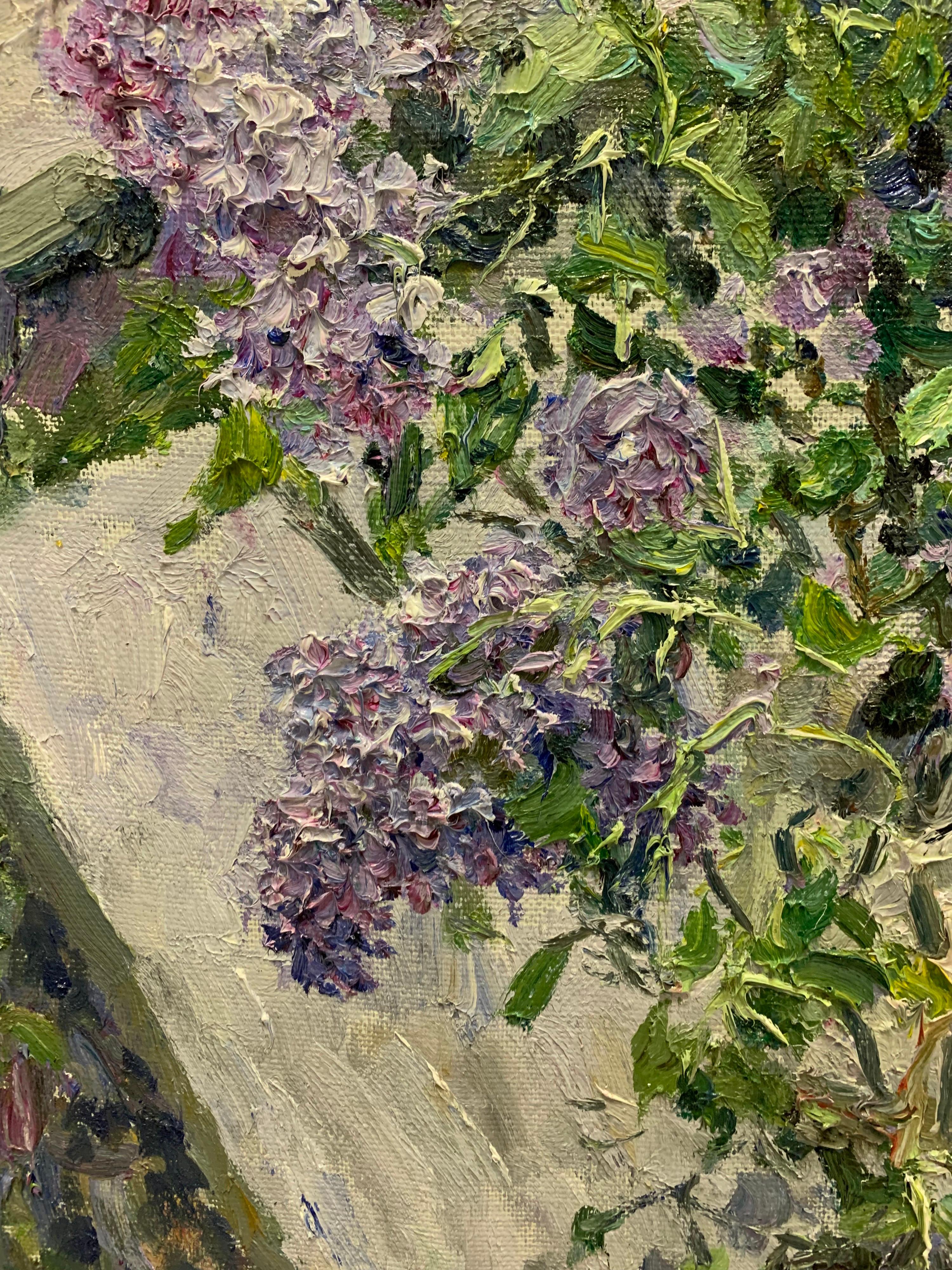 « Lilas in the light », Fleurs, Lilas cm. 71 x 65 huile en vente 1