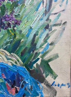 "Lillà in giardino " Olio su tela cm. 84 x 69